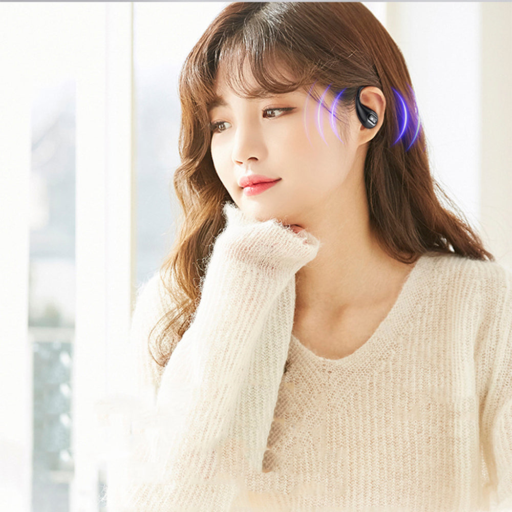 Wireless Open Ear Headphones Bluetooth 5.4 Stereo Sound Earphones with Charging Case Black