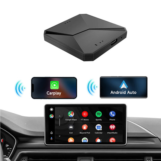 Plug And Play Wireless Carplay Adapter Dongle Box for Factory Wired Android Auto and CarPlay Cars