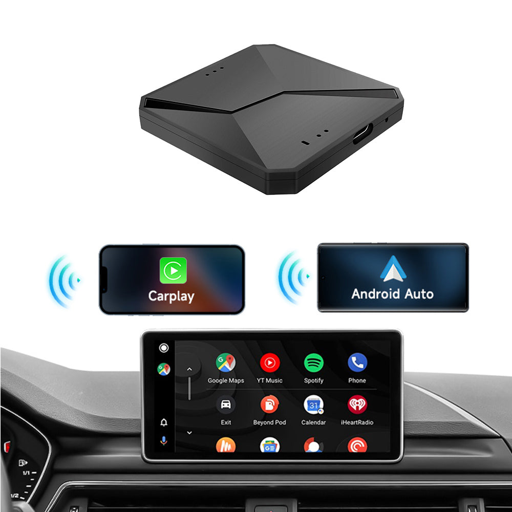 Plug And Play Wireless Carplay Adapter Dongle Box for Factory Wired Android Auto and CarPlay Cars