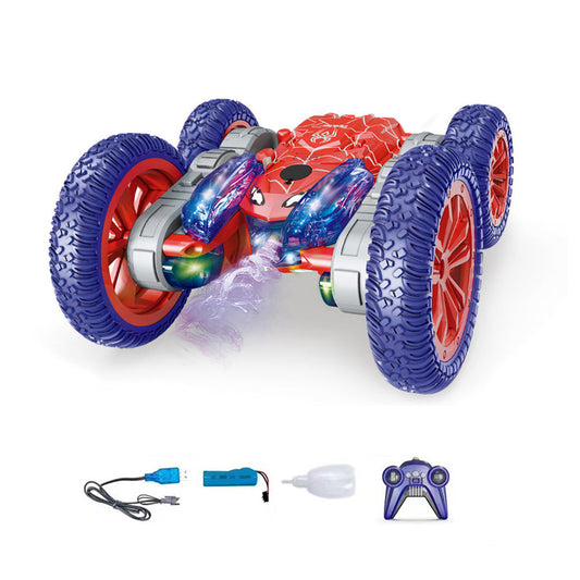 2.4GHz RC Spider Stunt Car 4WD Rotating Spray Off-Road Car Toy with Light