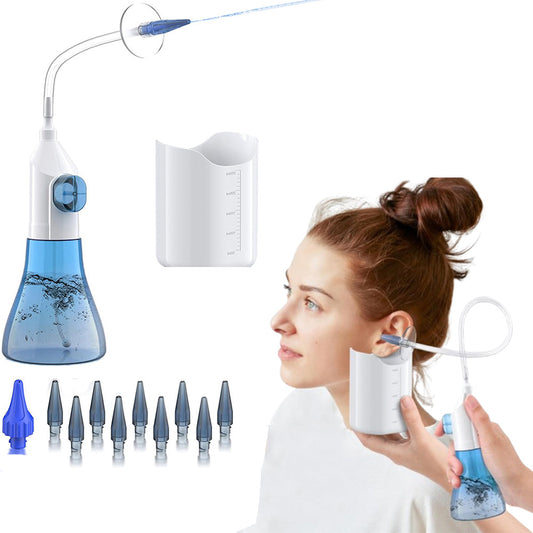Manual Ear Irrigation Flushing Cleaner Kit Ear Wax Removal Tools Blue