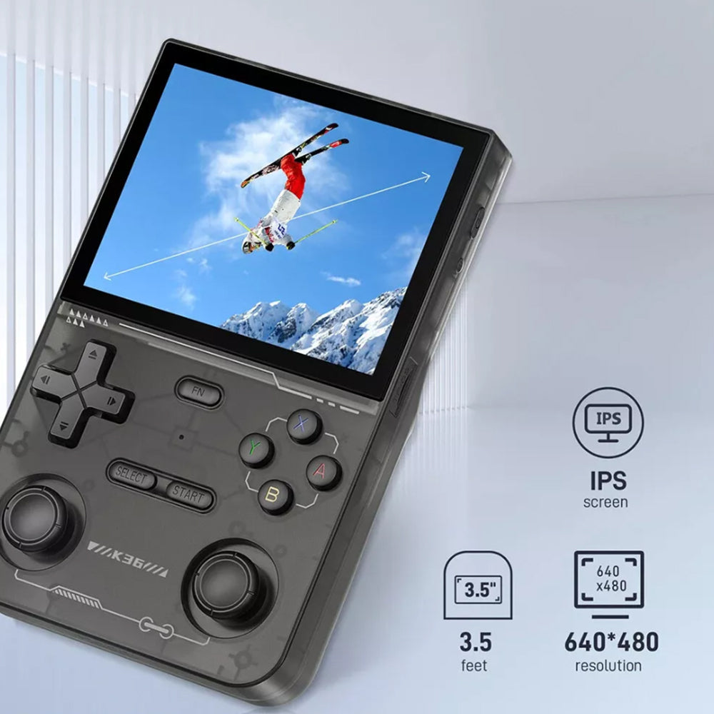 K36 Retro Handheld Game Console 64GB Video Consoles with 16000+ Games Black