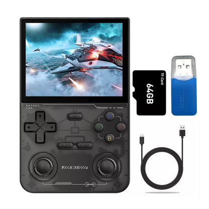 K36 Retro Handheld Game Console 64GB Video Consoles with 16000+ Games Black