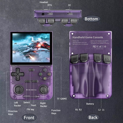 K36 Retro Handheld Game Console 64GB Video Consoles with 16000+ Games Purple