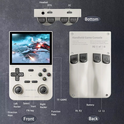 K36 Retro Handheld Game Console 64GB Video Consoles with 16000+ Games White