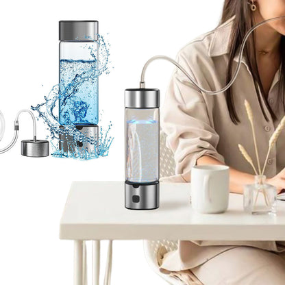 2-in-1 Hydrogen Water Generator 460ML Hydrogenated Water Bottle for Home Office Travel