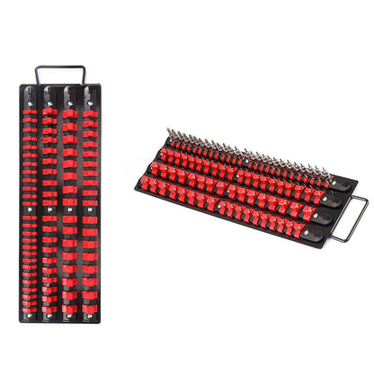 80Pcs Set Socket Organizer Tray Portable Multi-Size Socket Holder Red