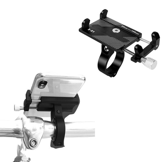 Mobile Phone Holder for Bike Handlebar Aluminium Alloy Phone Mount for Bicycle Motorcycle Black