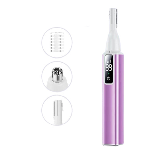 2-in-1 Hair Trimmer Rechargeable  Nose Ear Eyebrow Hair Removal  for Women Purple
