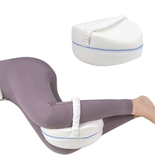 Ergonomic Leg Knee Pillow for Side Sleeper Memory Foam  Knee Support Pillow Cushion White