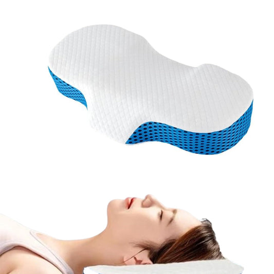 Ergonomic Cervical Pillow Memory Foam Neck Support Pillow for Side / Back Sleeper Blue