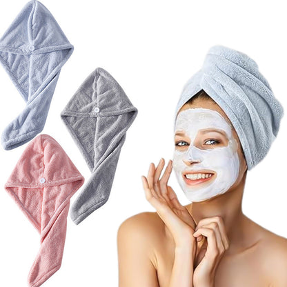 3Pcs Set Microfiber Hair Towels Drying Hair Wrap Turban for Wet Hair