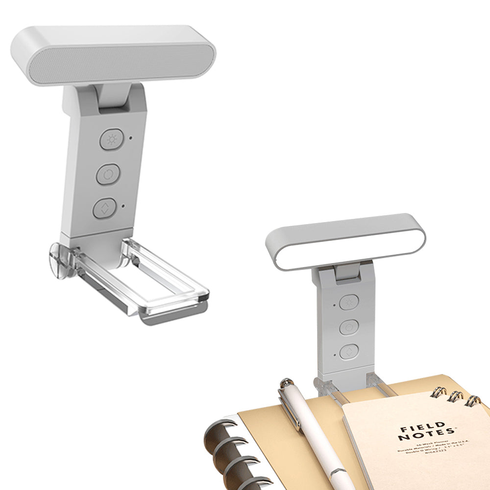 Rechargeable Clip-on Book Light 5 Color Temperatures 6 Brightness Dimmable Reading Light White