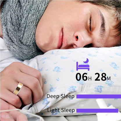Smart Health Ring with Fitness Tracking Sleep Monitoring Gesture Control Compatible with Android iOS Gold