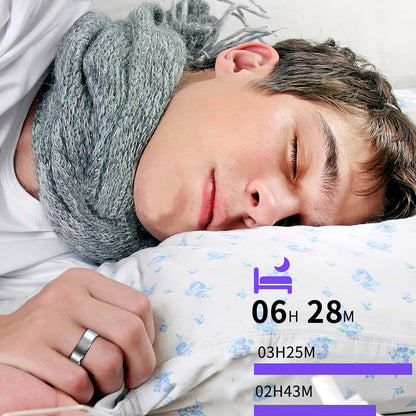 Smart Health Ring with Fitness Tracking Sleep Monitoring Gesture Control Compatible with Android iOS Silver