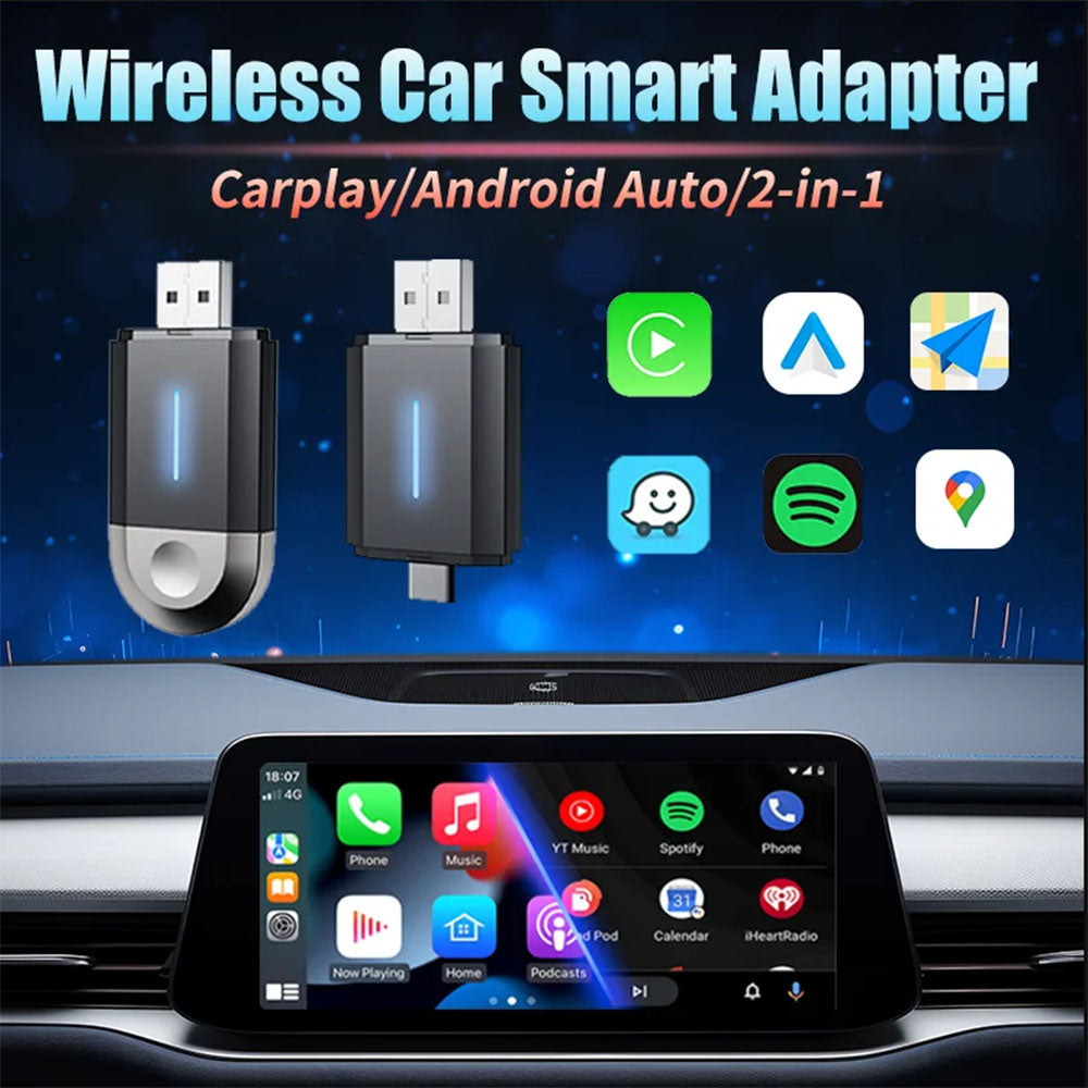 2-in-1 Wireless CarPlay Box Android Auto Apple Carplay Adapter