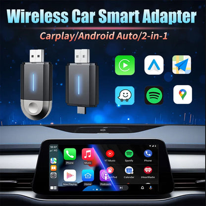 2-in-1 Wireless CarPlay Box Android Auto Apple Carplay Adapter