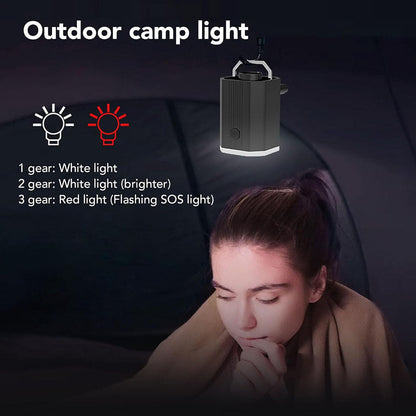 3-in-1 Air Pump Vacuum Inflator Tool with 3-Mode LED Lighting for Travel Camping Home