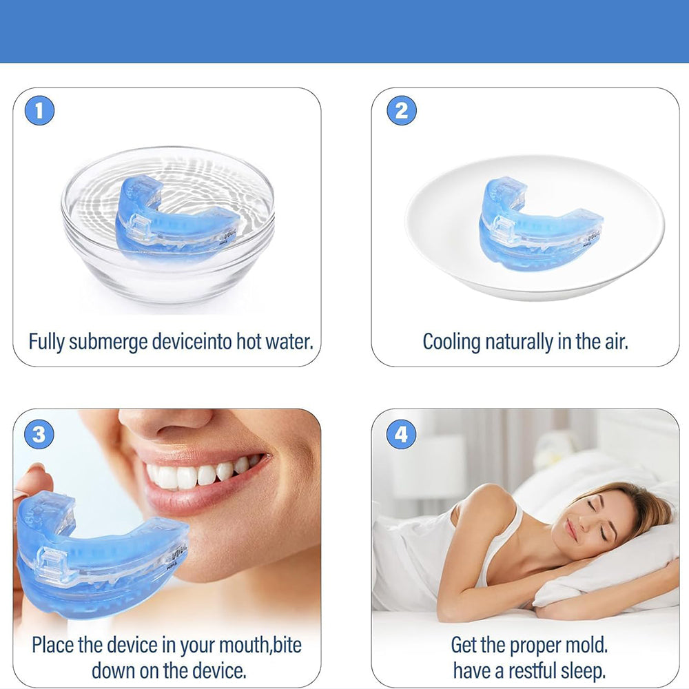 Adjustable Anti-Snore Mouthpiece Stop Snoring Teeth Grinding Mouth Guard Sleeping Aid Blue