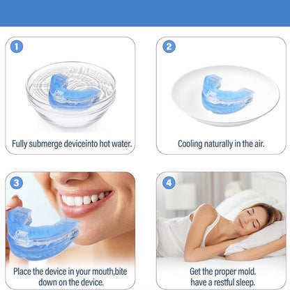 Adjustable Anti-Snore Mouthpiece Stop Snoring Teeth Grinding Mouth Guard Sleeping Aid Blue