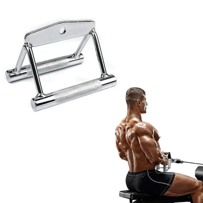 V-Grip Lat Pulldown Bar Non-Slip Rubber Grip Steel Attachment for Cable Pulley Systems Weight Workout Tool Silver