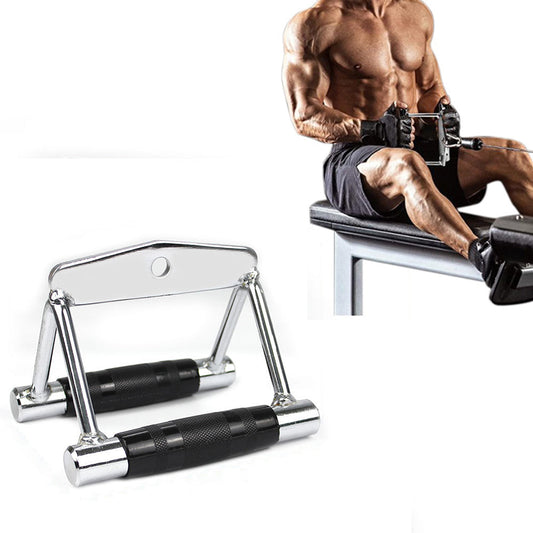 V-Grip Lat Pulldown Bar Non-Slip Rubber Grip Steel Attachment for Cable Pulley Systems Weight Workout Tool Black