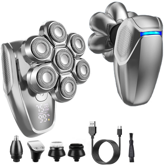 7-Head Razor Set LED Display Shaver with 5 Detachable Head for Smooth Shaving and Grooming