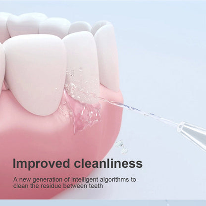 Cordless Electric Water Flosser Oral Irrigator Flosser Teeth Cleaner with 5 Nozzles White