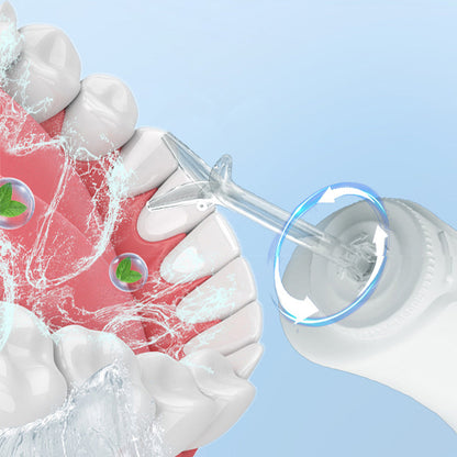 Cordless Electric Water Flosser Oral Irrigator Flosser Teeth Cleaner with 5 Nozzles White