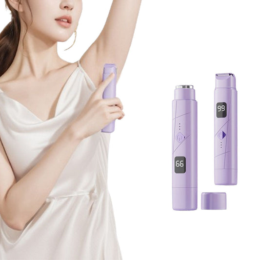 2 in 1 Women Electric Shaver Dual Head Bikini Trimmer Body Hair Trimmer Facial Hair Remover (Purple)