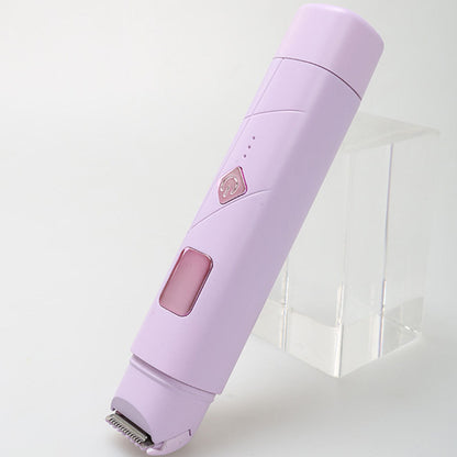 2 in 1 Women Electric Shaver Dual Head Bikini Trimmer Body Hair Trimmer Facial Hair Remover (Purple)