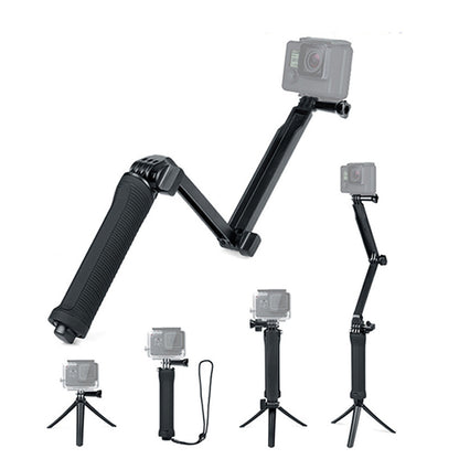 3-Way Folding GoPro Tripod 3-in-1 Selfie Stick Monopod Hand Grip Stand
