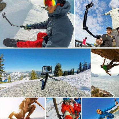 3-Way Folding GoPro Tripod 3-in-1 Selfie Stick Monopod Hand Grip Stand