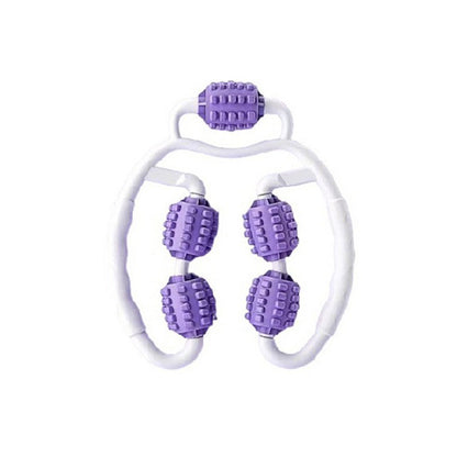 Manual Muscle Massage Roller Adjustable Massager for Arm Leg Body Purple