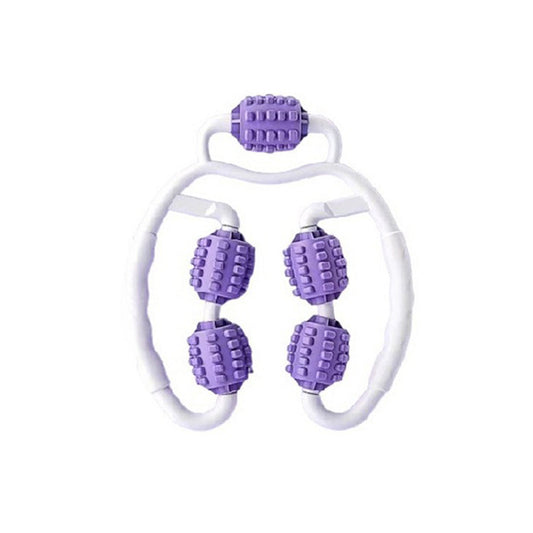 Manual Muscle Massage Roller Adjustable Massager for Arm Leg Body Purple