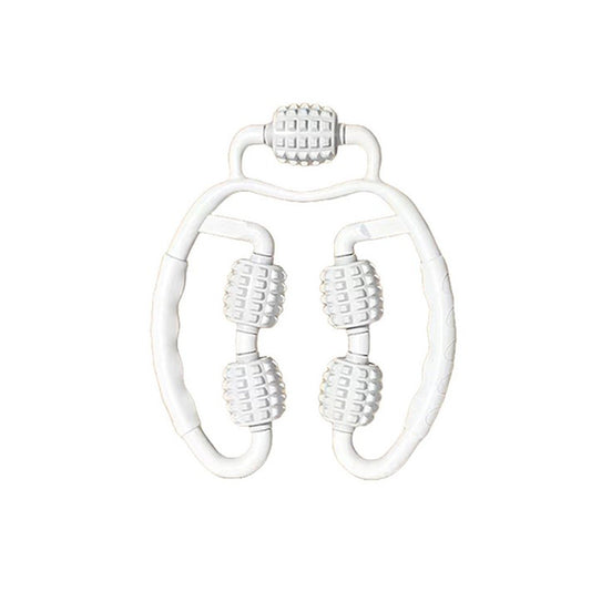 Manual Muscle Massage Roller Adjustable Massager for Arm Leg Body White