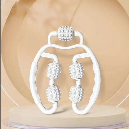 Manual Muscle Massage Roller Adjustable Massager for Arm Leg Body White