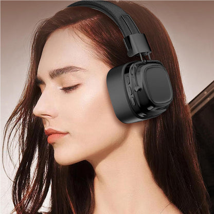 Foldable Wireless Bluetooth Headphone Classic Head-worn Stereo Headphone Black