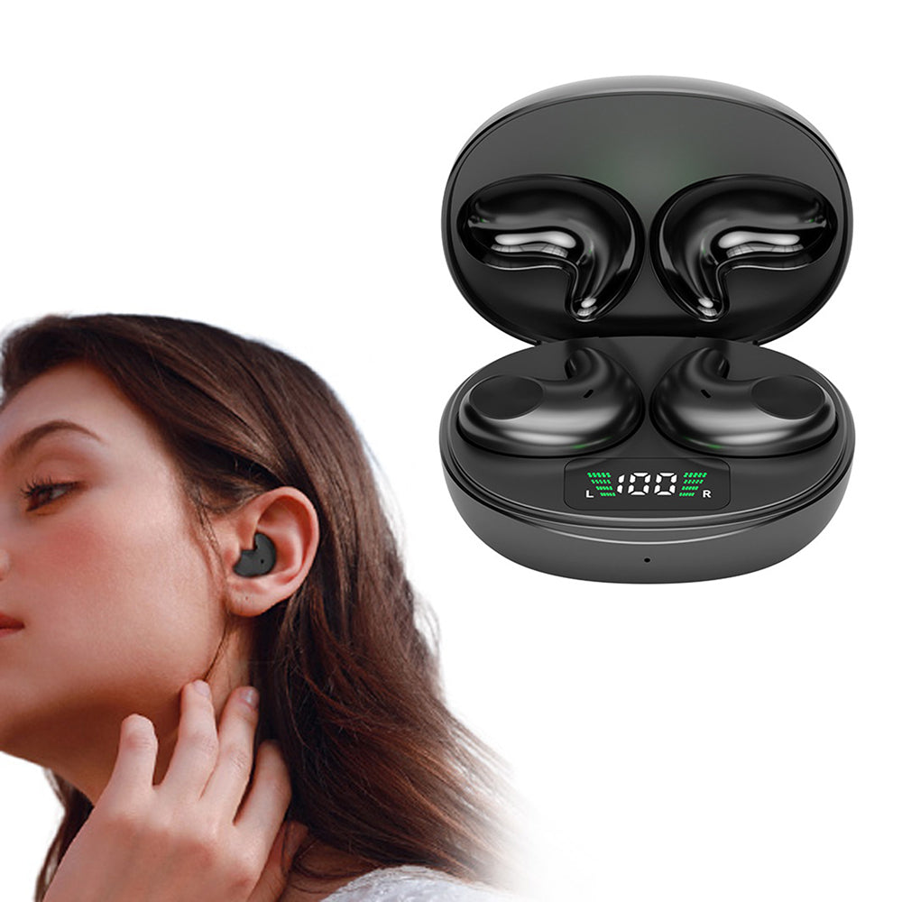 Invisible Wireless Earbuds with Bluetooth 5.3 Headphones for Sports Fitness Workout Black