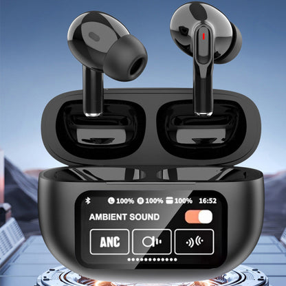 Touch Control Case Bluetooth Headphone Wireless Smart Earbuds with Digital Display Black