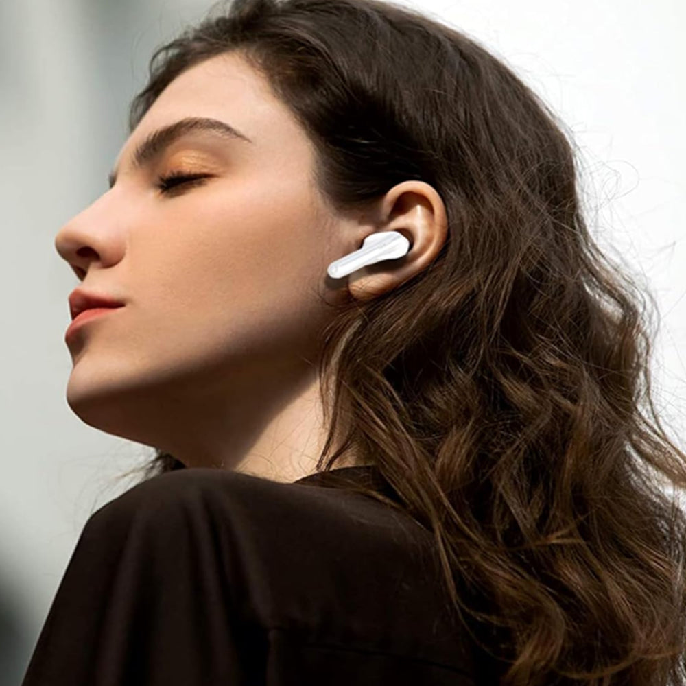 Touch Control Case Bluetooth Headphone Wireless Smart Earbuds with Digital Display White