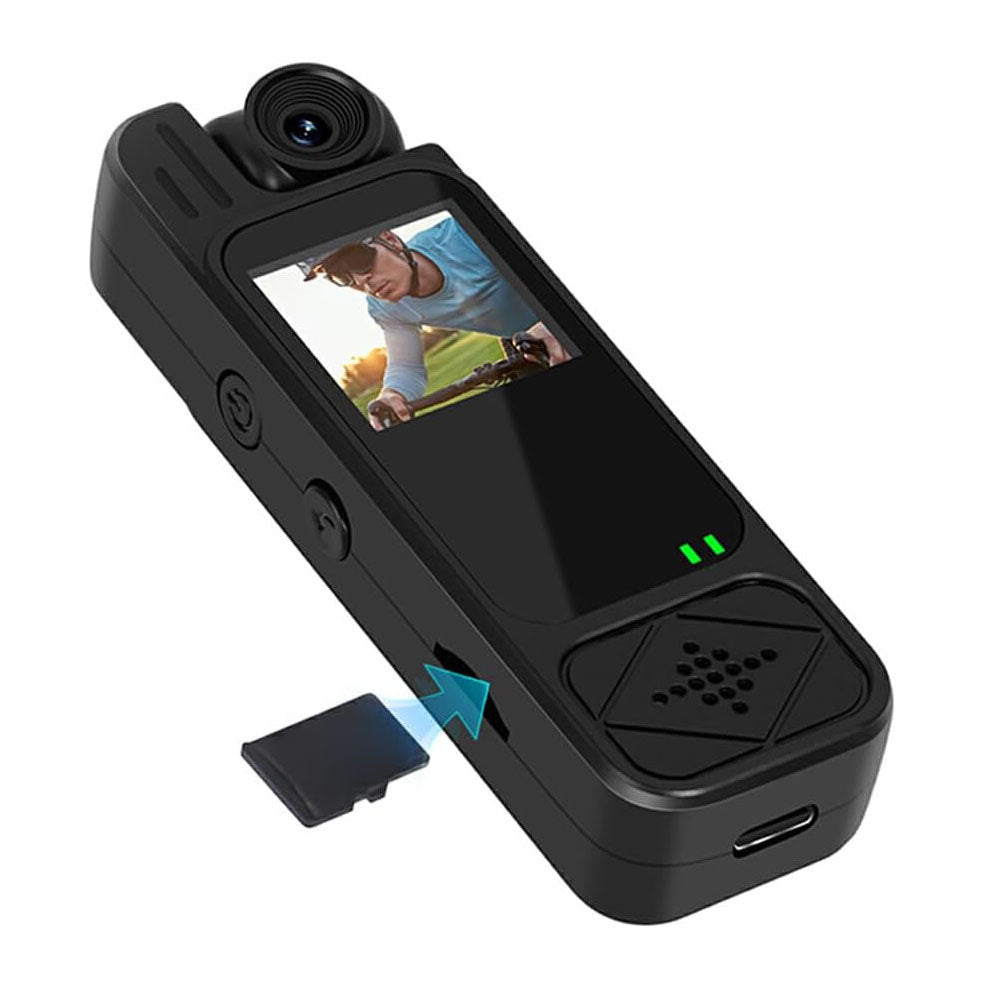 2K Portable Body Camera with 180 degree Rotating Lens Night Vision Audio Recorder