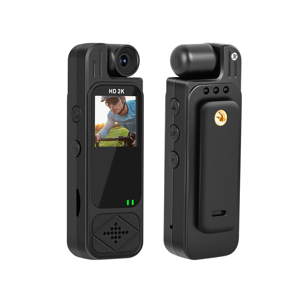 2K Portable Body Camera with 180 degree Rotating Lens Night Vision Audio Recorder