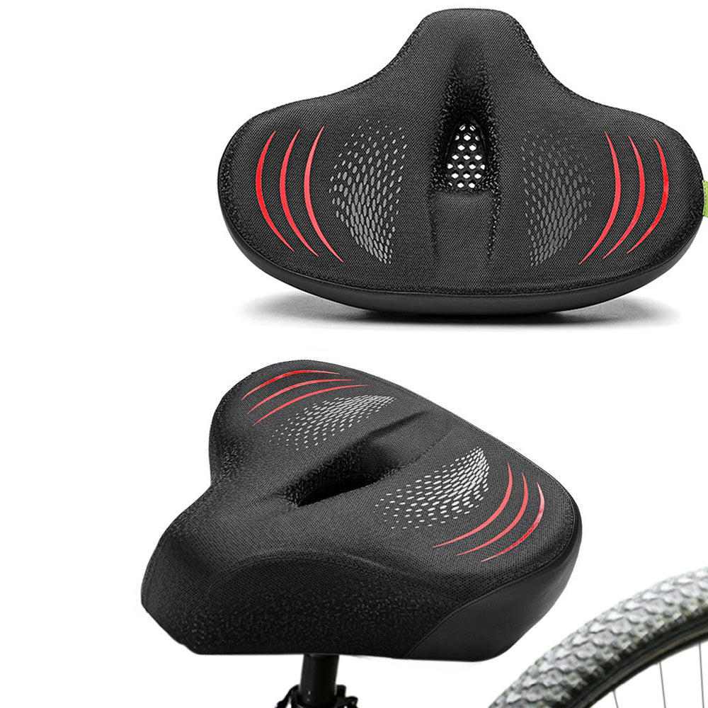 Padded Bike Seat Cushion Extra Padding Bicycle Seat Comfortable Saddle Red