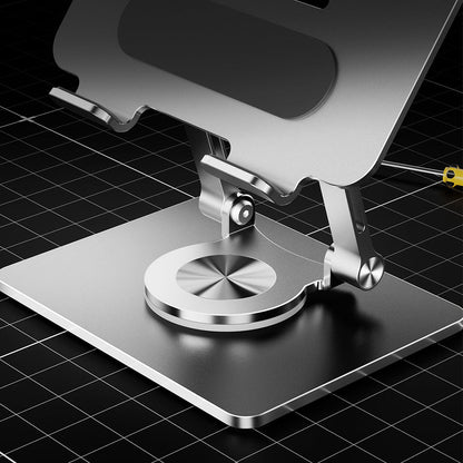 Foldable Aluminum Tablet and Phone Stand 360 Degree Rotatable Holder Silver