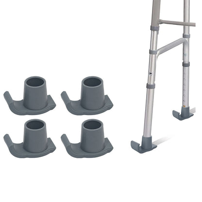 4Pcs Walker Ski Glides for Standard Walkers Anti-Friction TPR Universal Walker Accessories for Indoor Use Grey