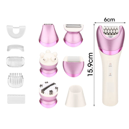 6-in-1 Painless Electric Shaver for Women Cordless Face Foot Body Hair Grooming Set Purple