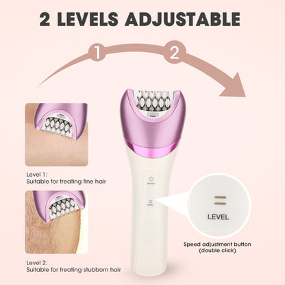6-in-1 Painless Electric Shaver for Women Cordless Face Foot Body Hair Grooming Set Purple