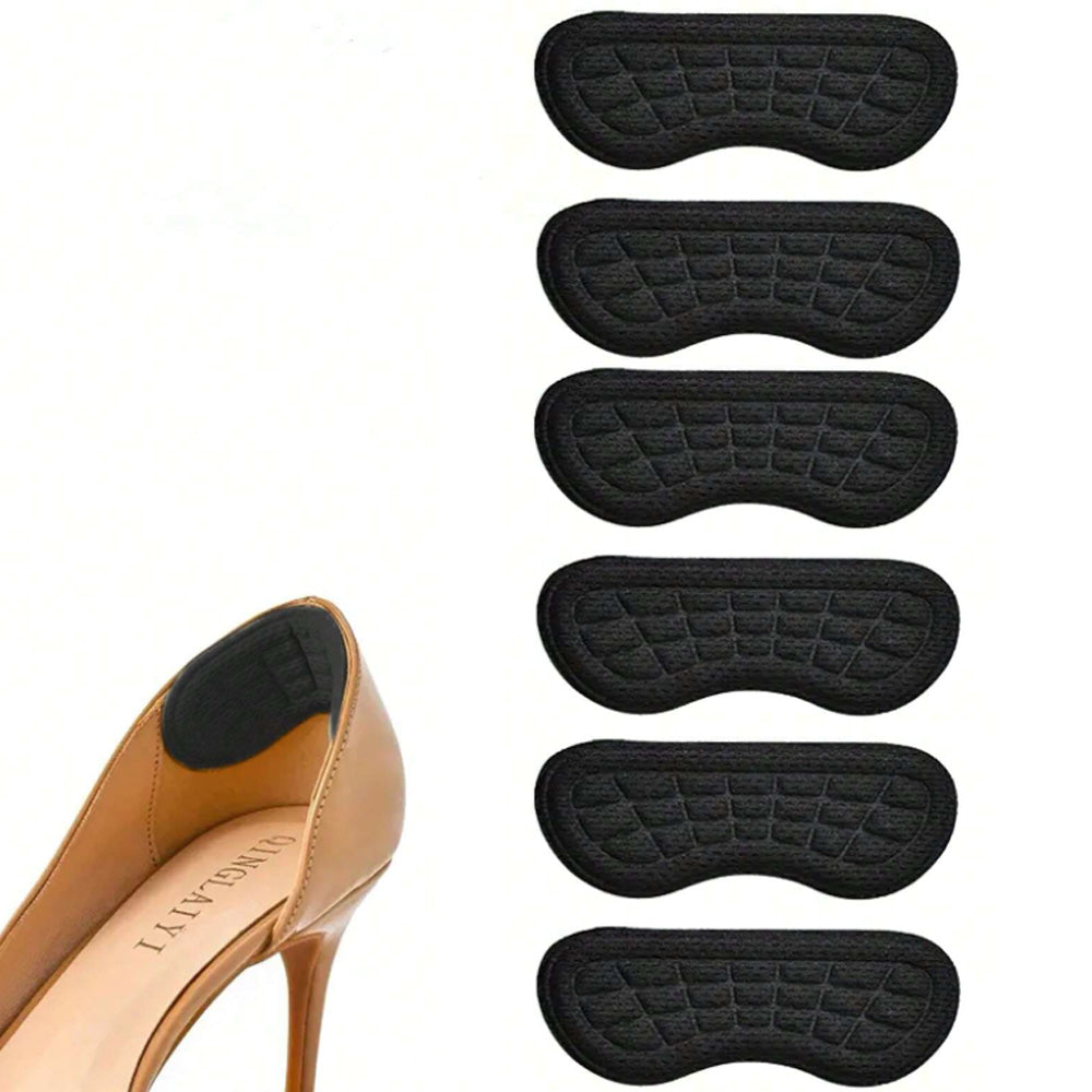6 Pairs of Anti Wear Heel Protection Pads for Shoes Cushions Heel Liners Grips Heel Inserts Insoles Black