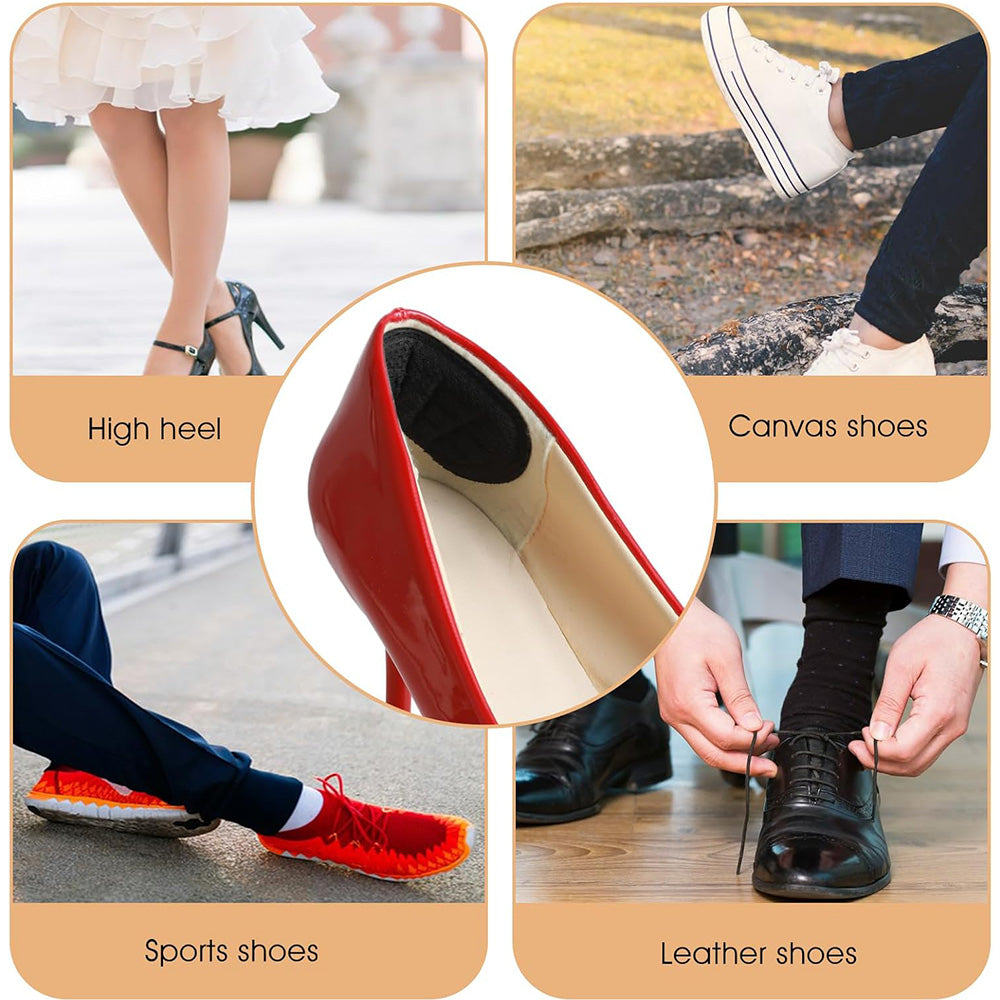6 Pairs of Anti Wear Heel Protection Pads for Shoes Cushions Heel Liners Grips Heel Inserts Insoles Black